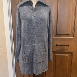 Barefoot Dreams Zip-Up Sweater in Slate Blue